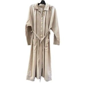 Free People Meet Me In Montauk Linen Duster Sand S Button Up Belt Pockets Tan
